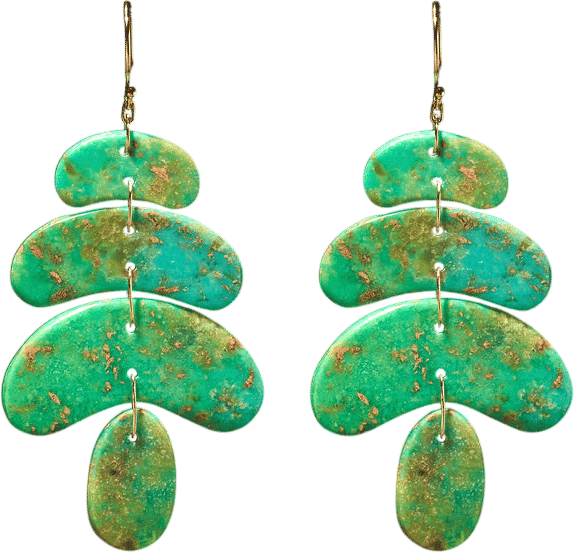 Tenthousandthingsnyc Green Turquoise Totem Earring