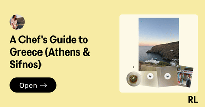 A Chef's Guide to Greece (Athens & Sifnos)