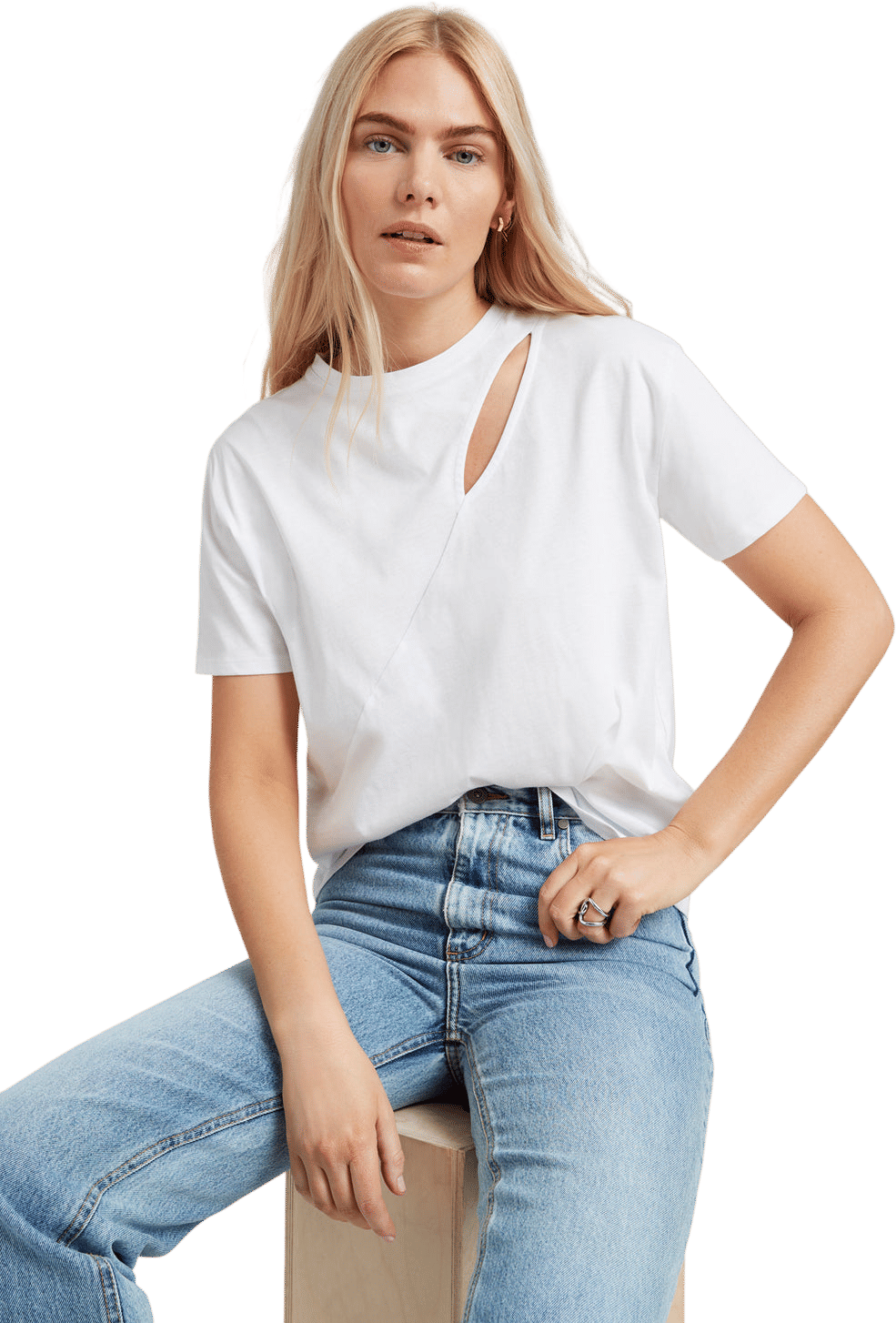 French Organic Cotton Cutout Tee