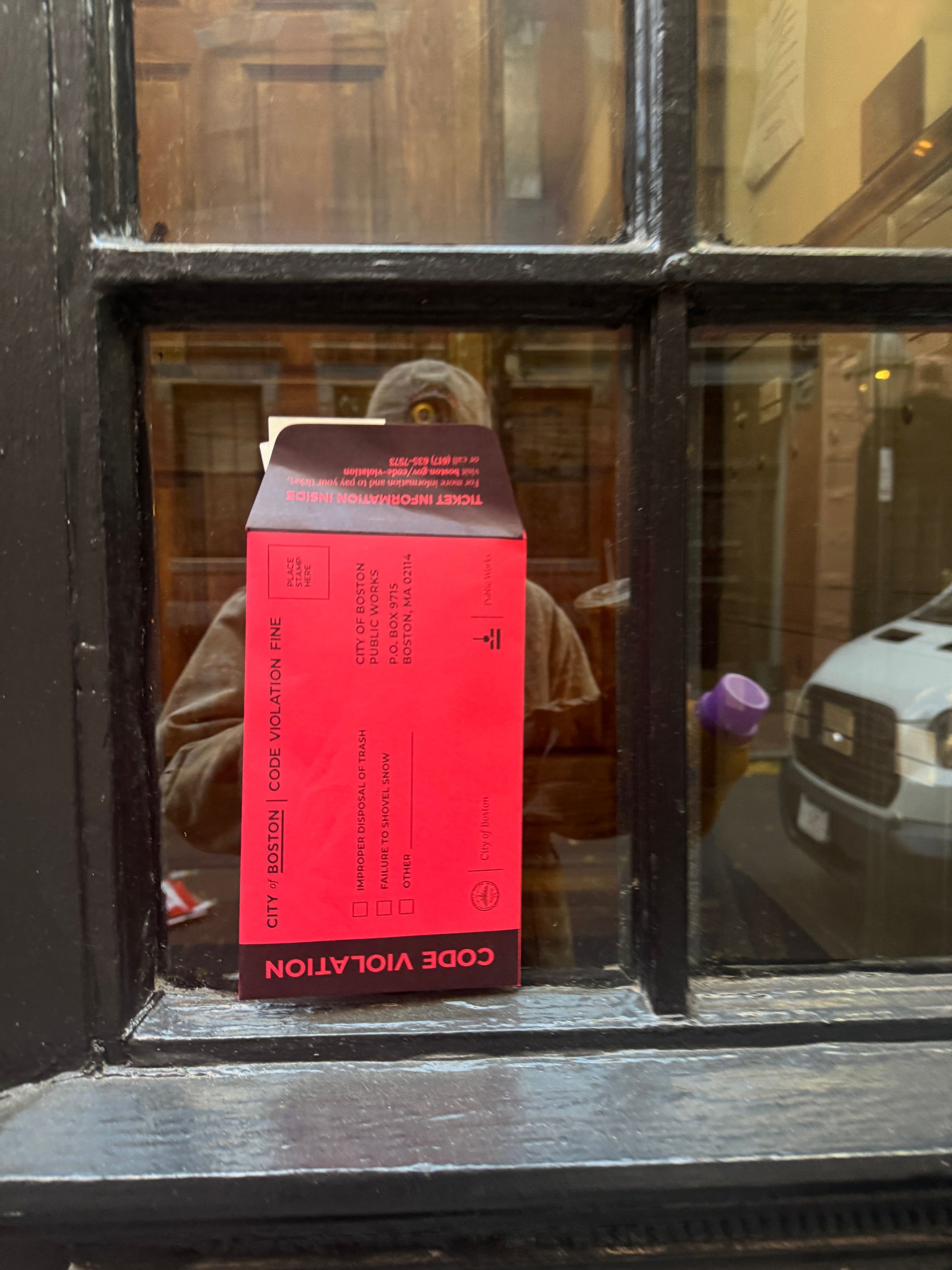 taking pictures of code violation tickets i come across