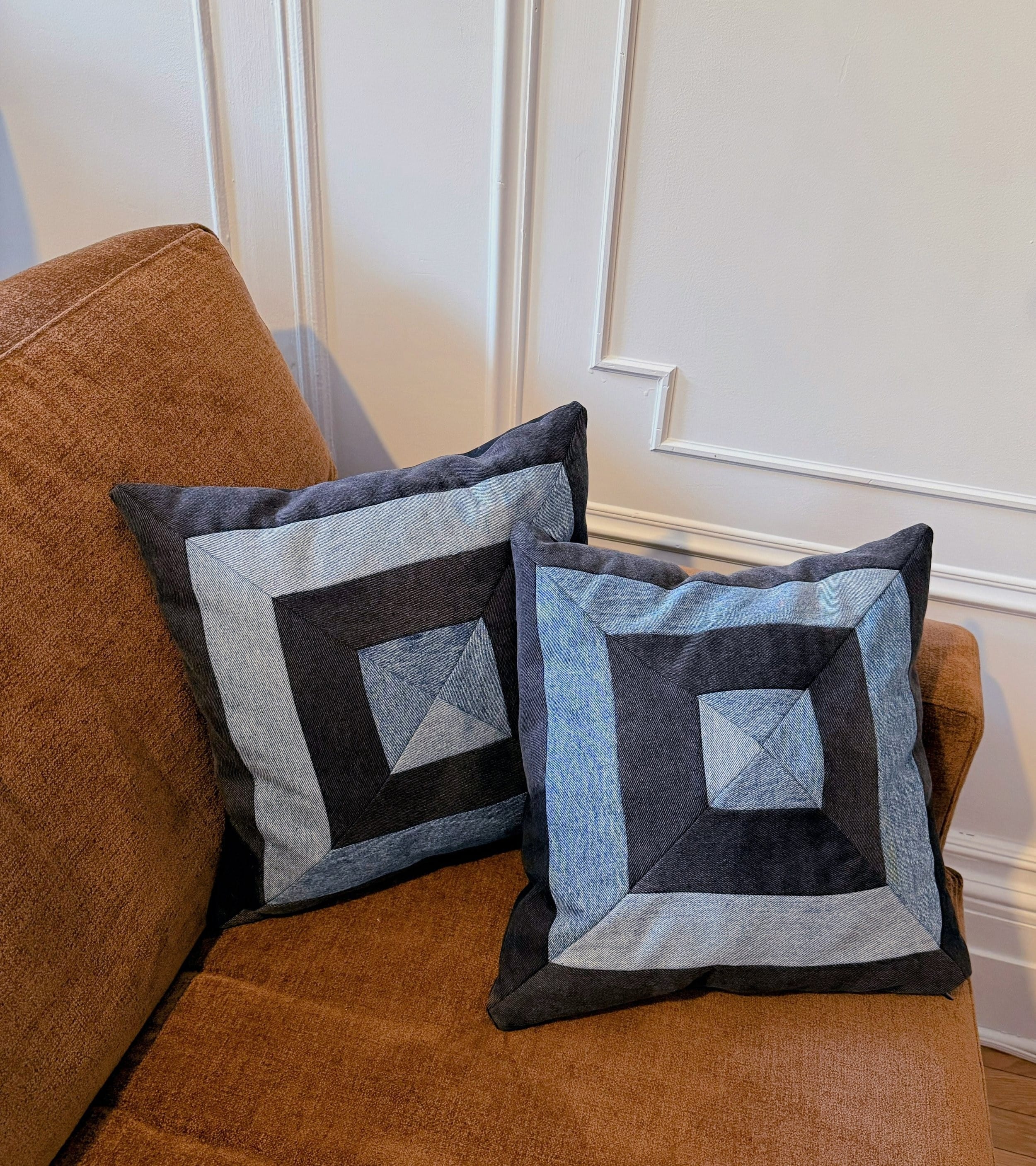Denim Patchwork Pillowcase