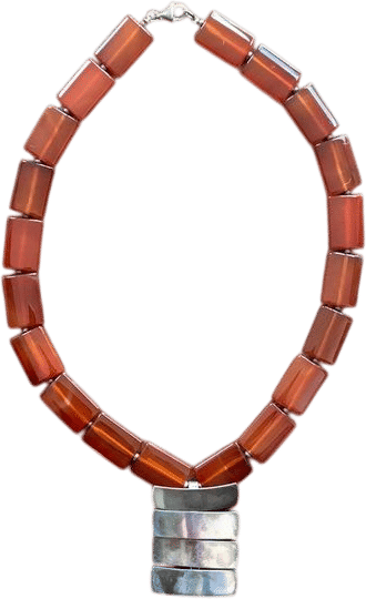 Amber and Metal Necklace