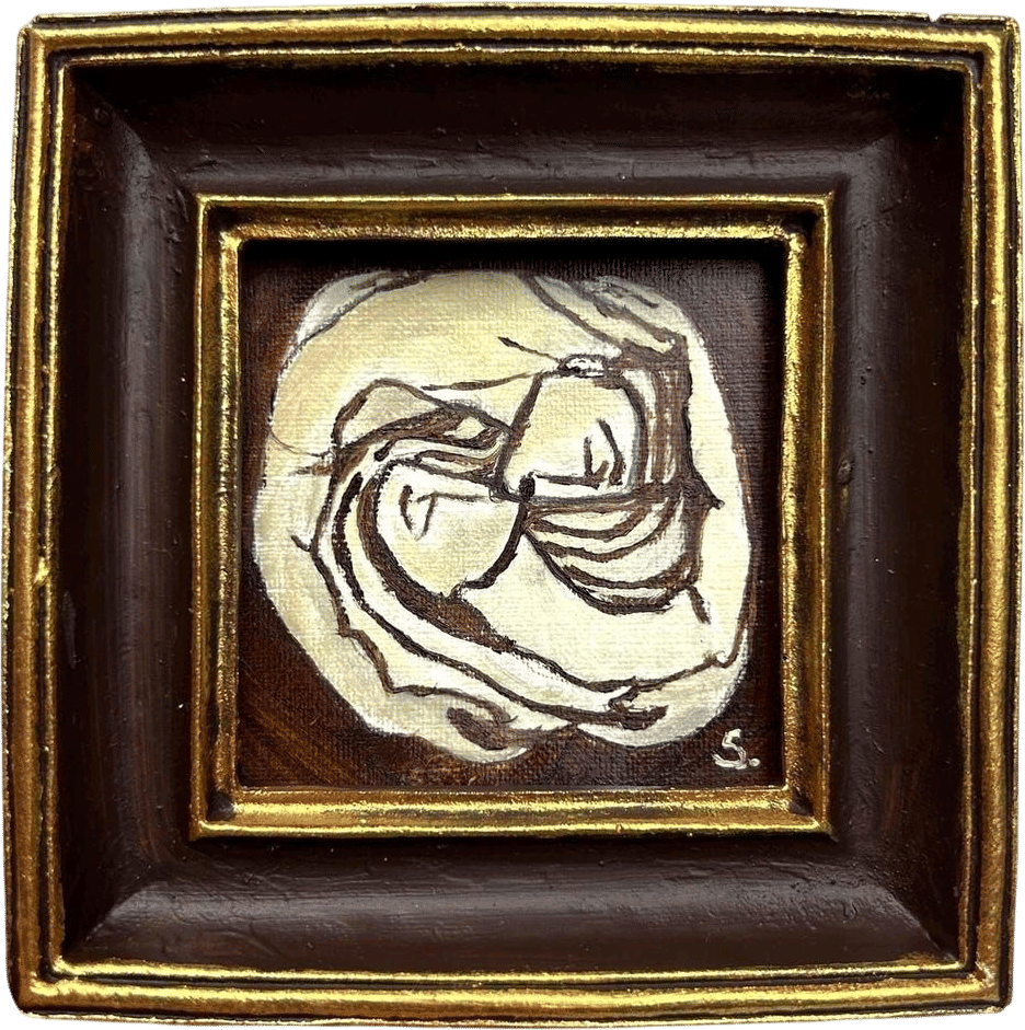 Miniature abstract framed painting