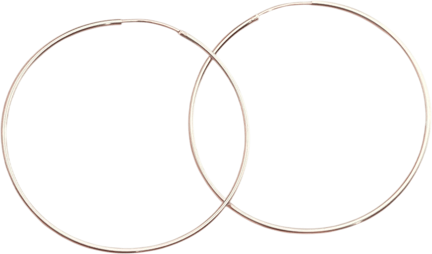 925 Solid Sterling Silver Large 50MM Endless Hoop Earrings - Etsy