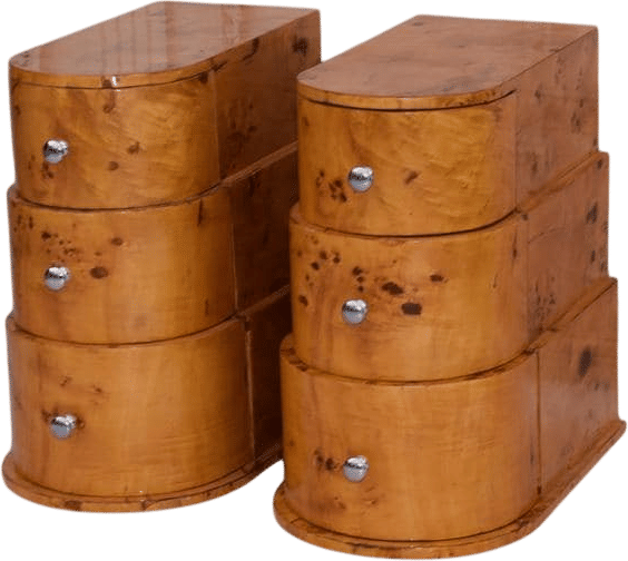Antique Art Deco Bedside Tables (Set of 2)