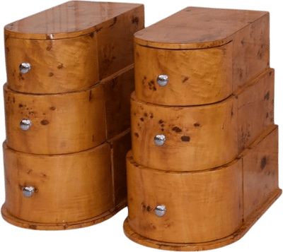 Antique Art Deco Bedside Tables (Set of 2)