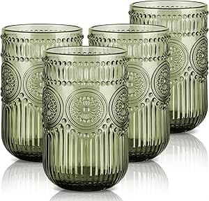 Vintage Green Drinking Glasses