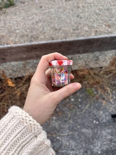 carrying a jar of rainbow sprinkles on you