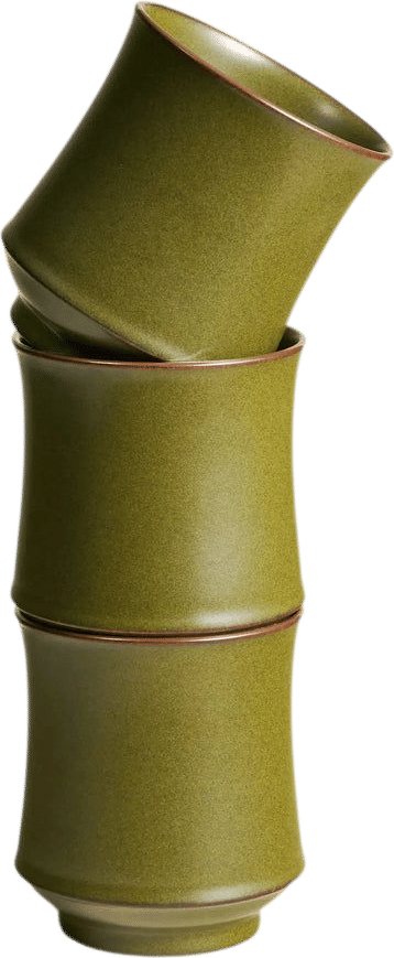 SaraGaia Bamboo Puzzle Porcelain Mug Stack
