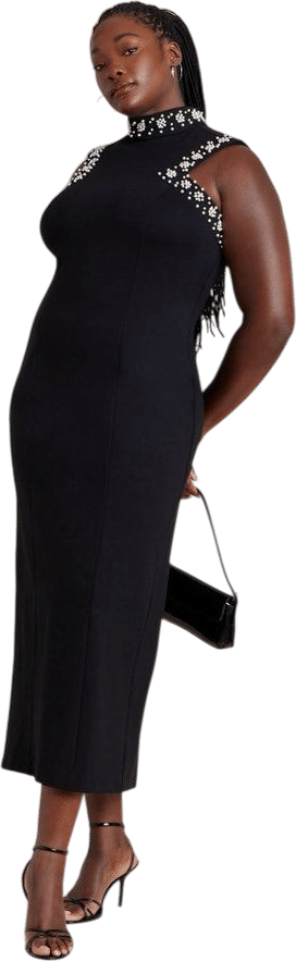 Embellished Sleeveless Knit Dress