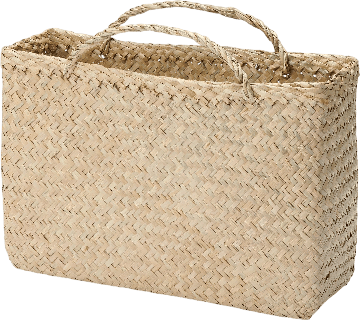 Muji Seagrass Herringbone Basket with Handle