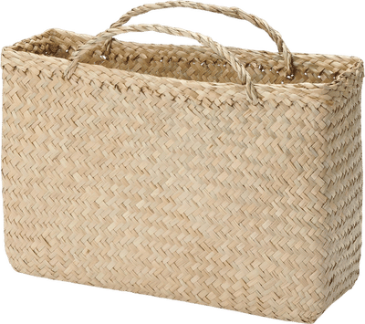 Seagrass Herringbone Basket with Handle