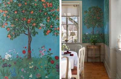 Hand painted wallpaper and fabrics