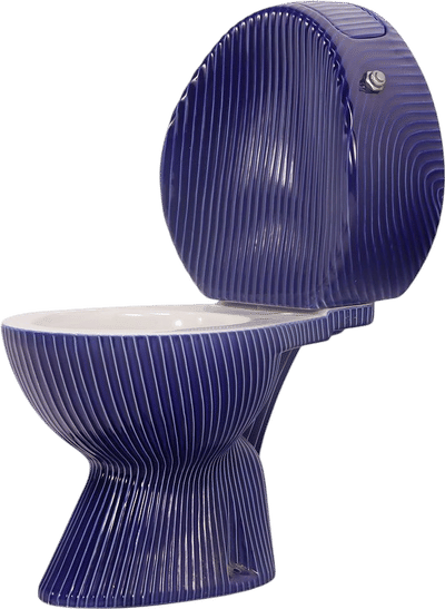 Vintage Italian Blue Striped Toilet
