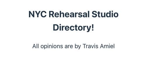 Rehearsal Space List