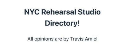 Rehearsal Space List
