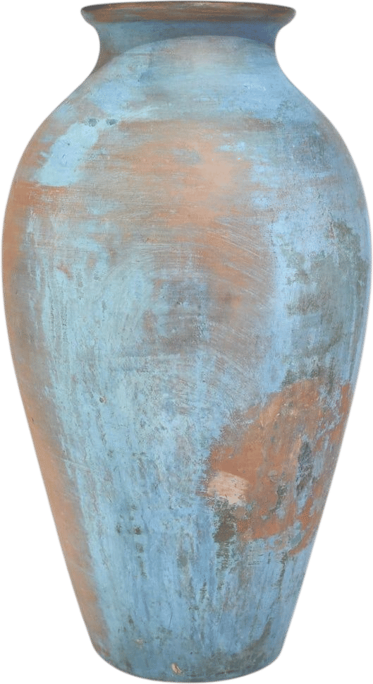 Casa Shop Blue Patinated Terracotta Vase