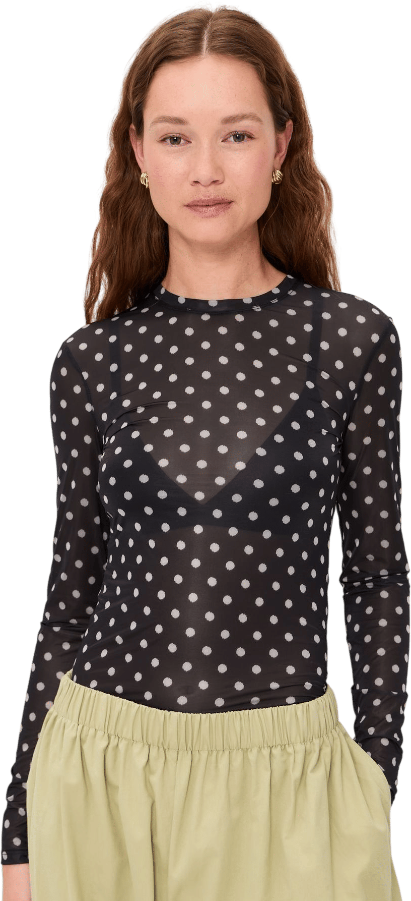 Printed Sheer Jersey Long Sleeve