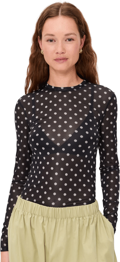 Printed Sheer Jersey Long Sleeve