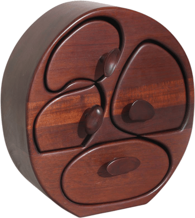 Vintage Mahogany Handmade Jewelry Box (Signed '83)