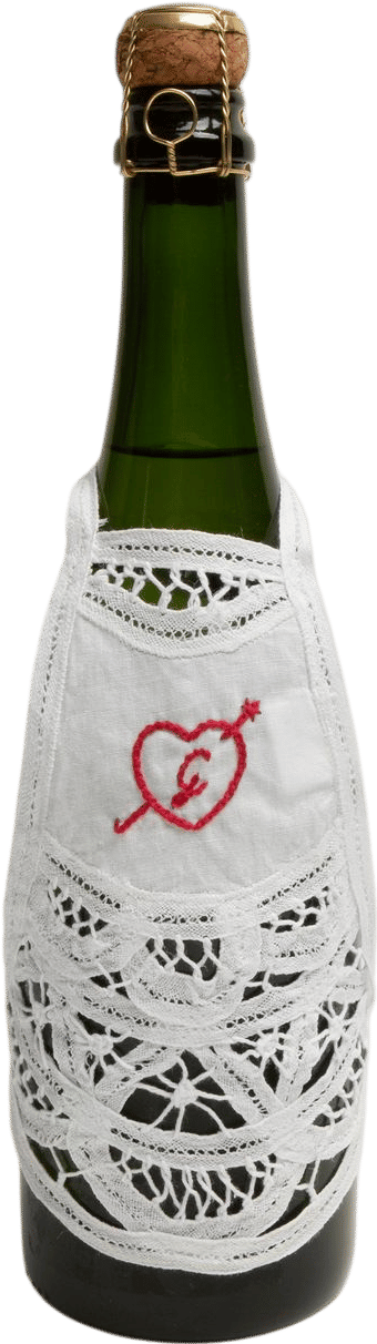 Personalized Bottle Apron, Battenberg Lace