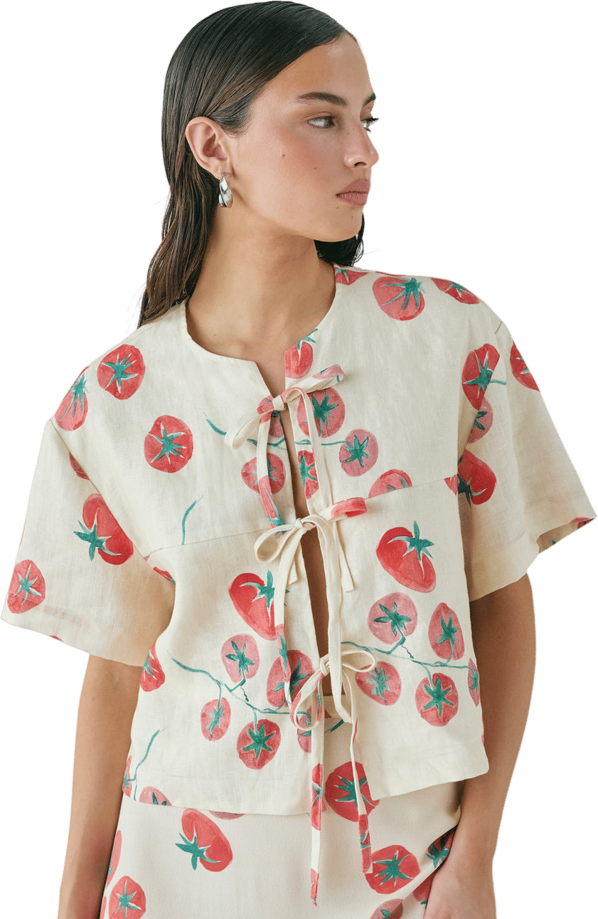 Portia Linen Smock Top Roma