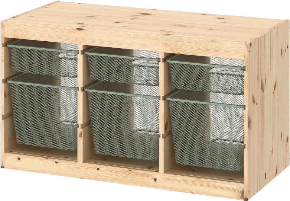 TROFAST storage combination with boxes, light white stained pine/light green-gray, 365/8x173/8x201/2" - IKEA US
