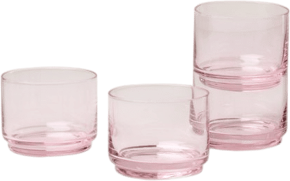 Tuscany Stackable Blush Short Glasses - Set Of 4