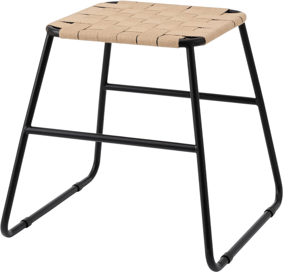BOESKIL stool, black/natural, 19x187/8x18"  - IKEA