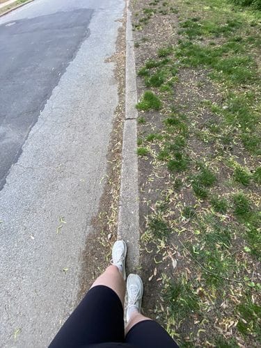 Walking along curbs like balance beams