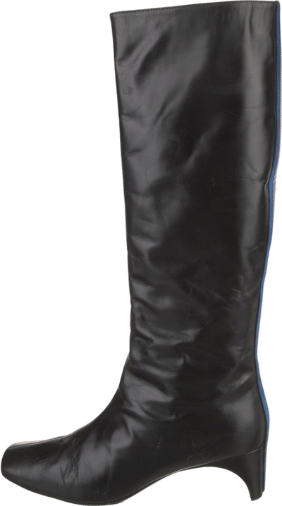 Leather Boots with Back Stripes