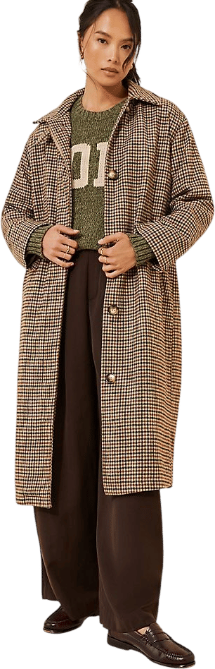 Menswear Plaid Overcoat