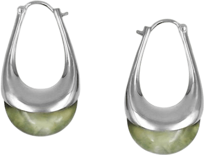 Small Silver Prehnite Earrings