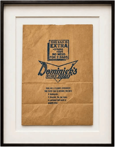 Vintage Dominick's Paper Grocery Bag