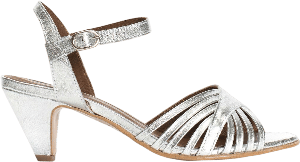 Hermine 50 stiletto Metallic goat Silver