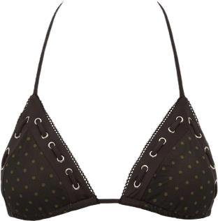 Juni Bikini Top | Brown Polka Dot
