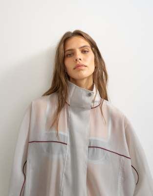 Topshop Organza Funnel Neck Bomber Jacket