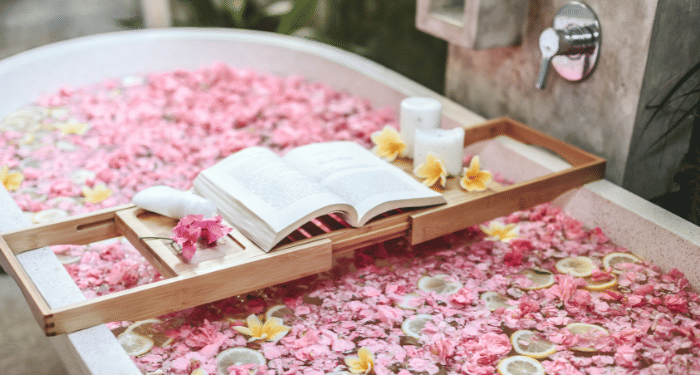 Taking baths and reading