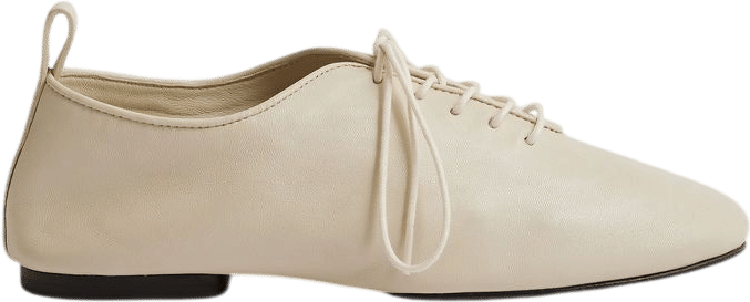 Soeur Orso Derby Shoes - Ivory Soft Leather