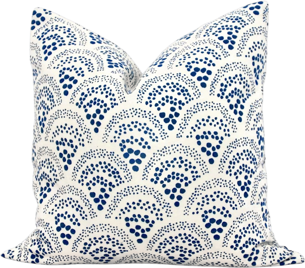 Sister Parish Prussian Blue Chou Chou Pillow Cover