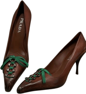 Antiqued Leather heels - Prada