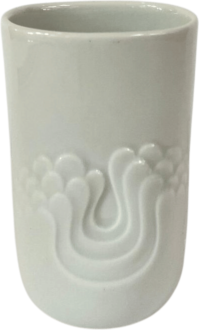Vintage Thomas Germany White Porcelain Relief Abstract Vase