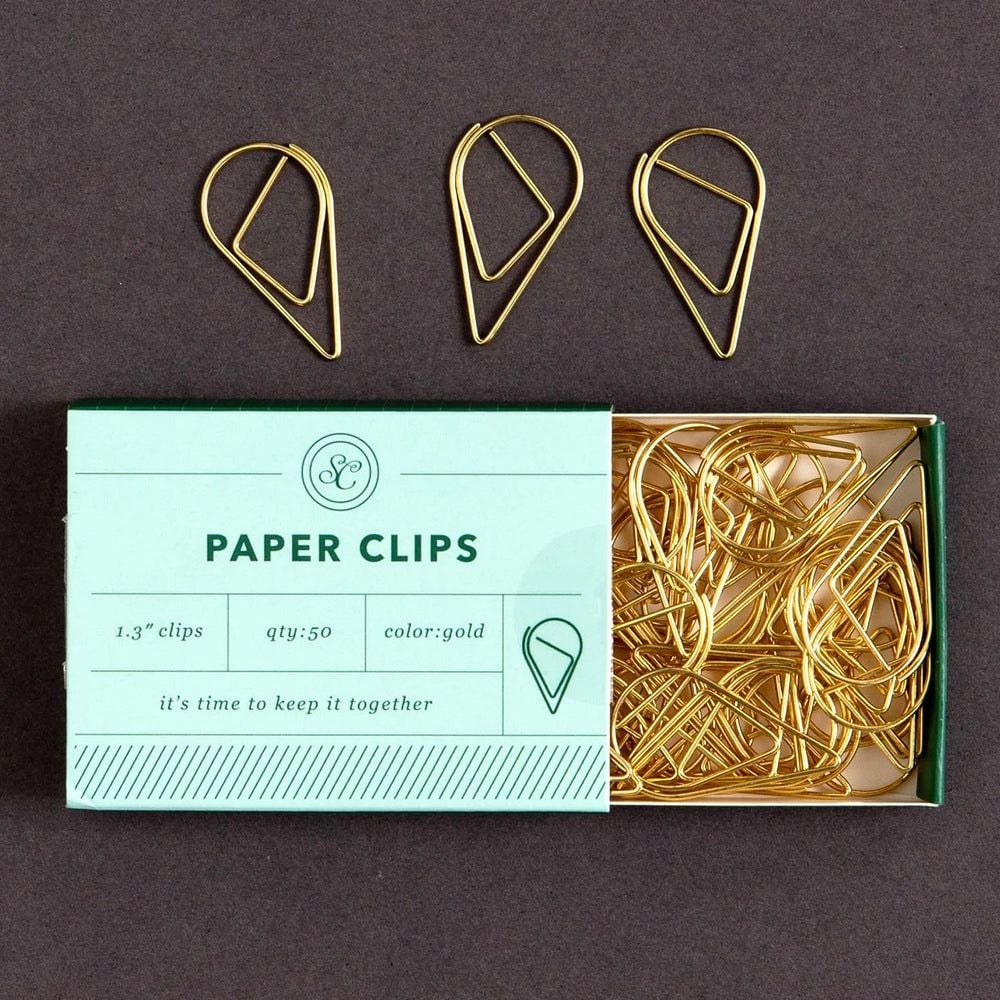 Keep It Together Gold Paper Clips - Teardrop