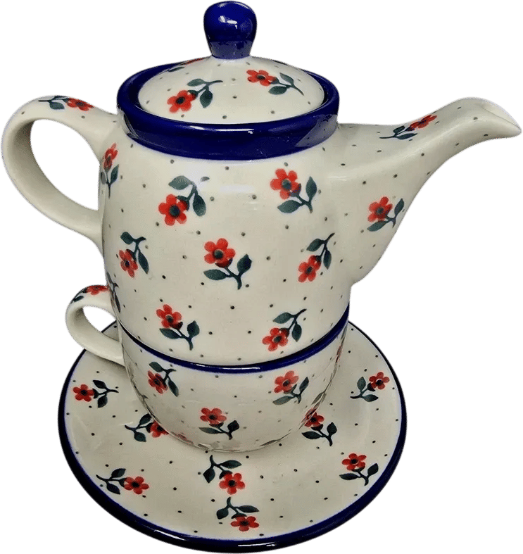 Boleslawiec Polish Pottery Tea-for-One Set