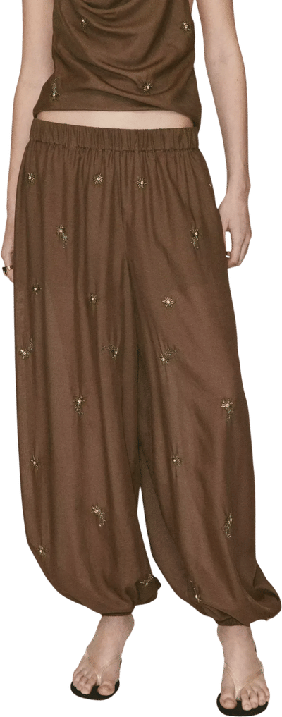 Balloon Pants with Embroidered Appliqués
