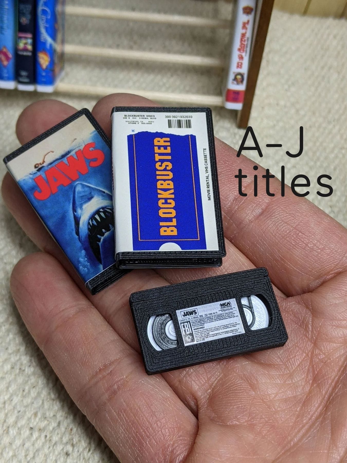 Mini 1:6 VHS Tapes (A-J Titles)