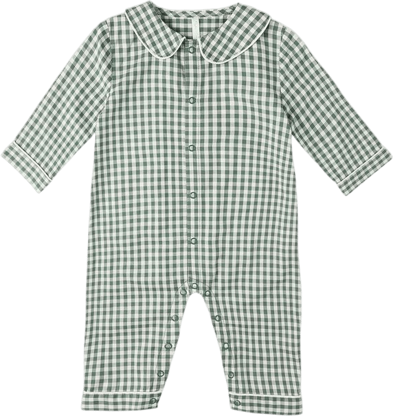 Baby Pajama Romper Evergreen Gingham