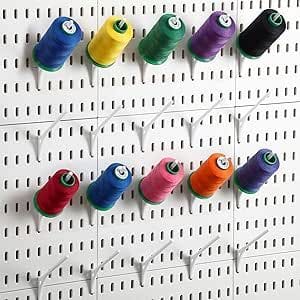 White Pegboard 45° Spool Hooks Compatible with IKEA