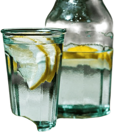 warm water with a whole lemon squeezed into it. 2x per day