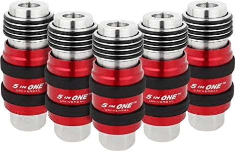 Milton 1750 Safety Exhaust Coupler, 1/4" body, 1/4" FNPT (Pack of 5) Red